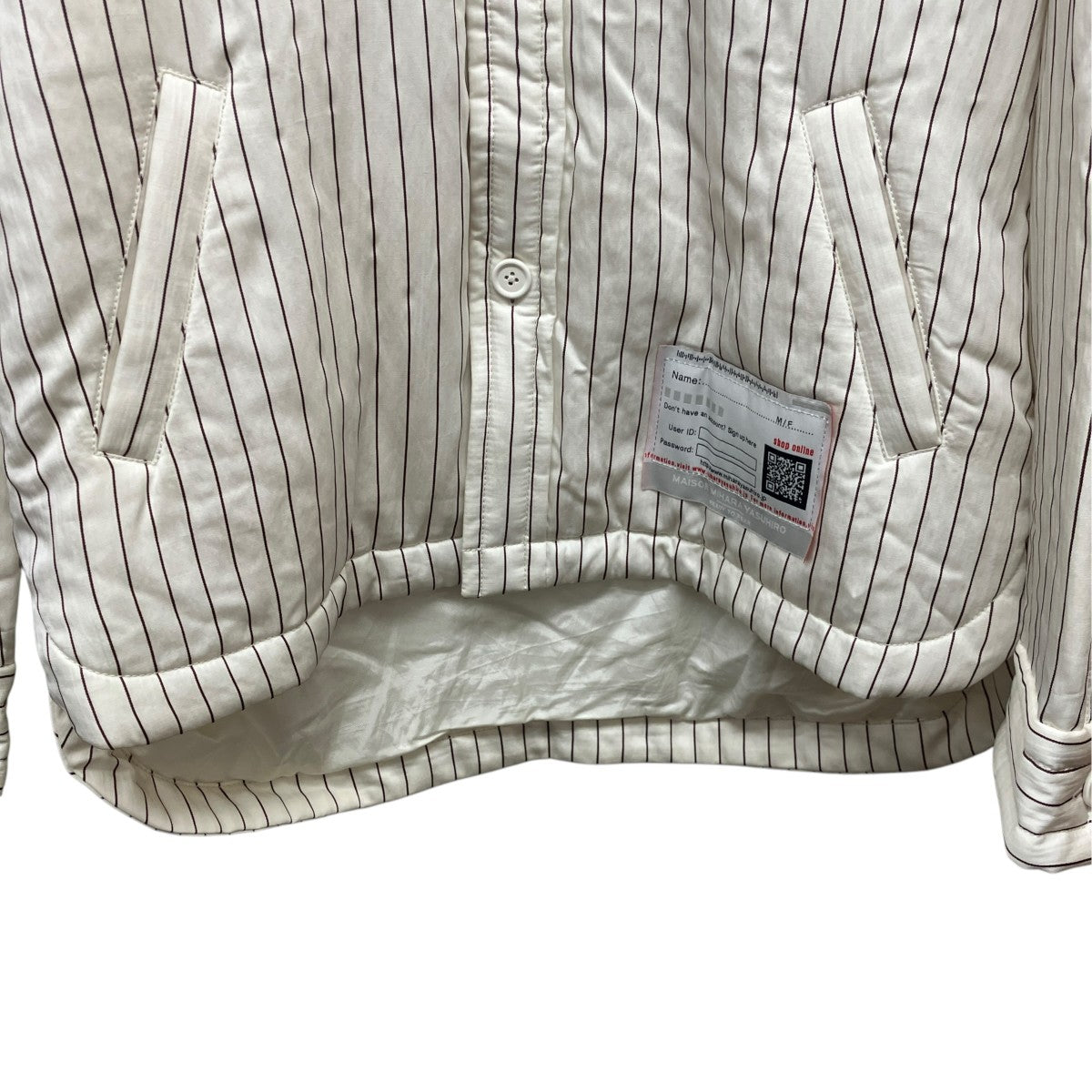 MIHARA YASUHIRO パファーストライプシャツジャケットB15SH161-0 古着・中古-4枚目のアイテム画像