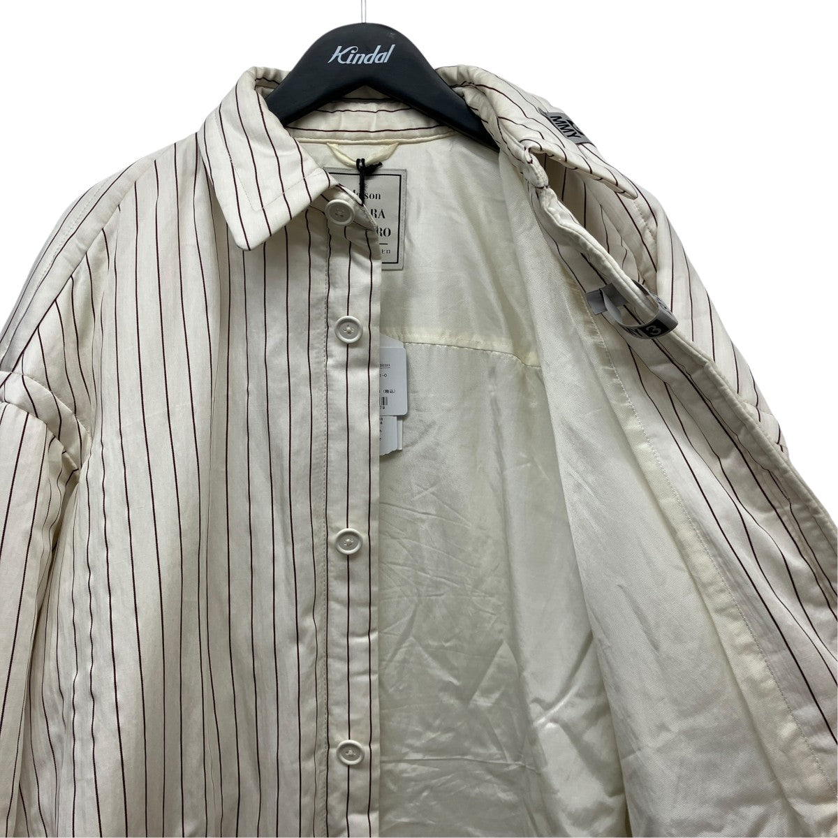 MIHARA YASUHIRO パファーストライプシャツジャケットB15SH161-0 古着・中古-6枚目のアイテム画像