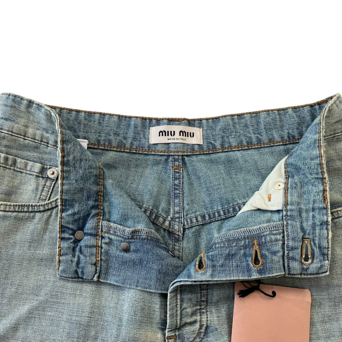 MIU MIU 26SSシャンブレーワイドデニムパンツGWP394 古着・中古-4枚目のアイテム画像