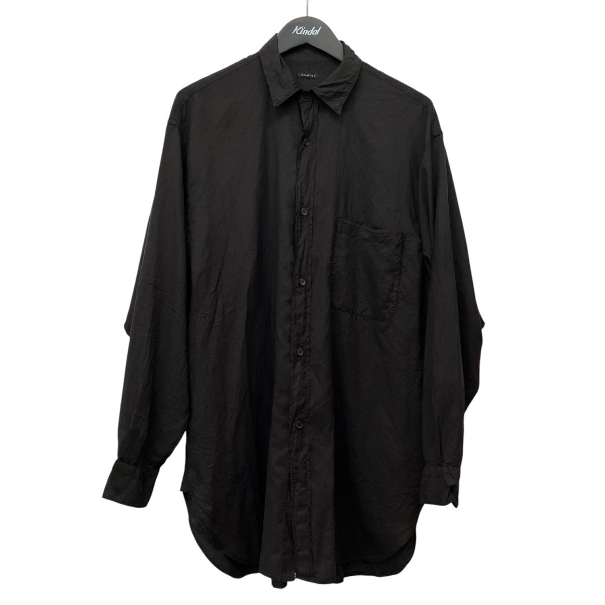 COMOLI(コモリ) 25SSシルク製品染シャツB01-02014 B01-02014 ブラック