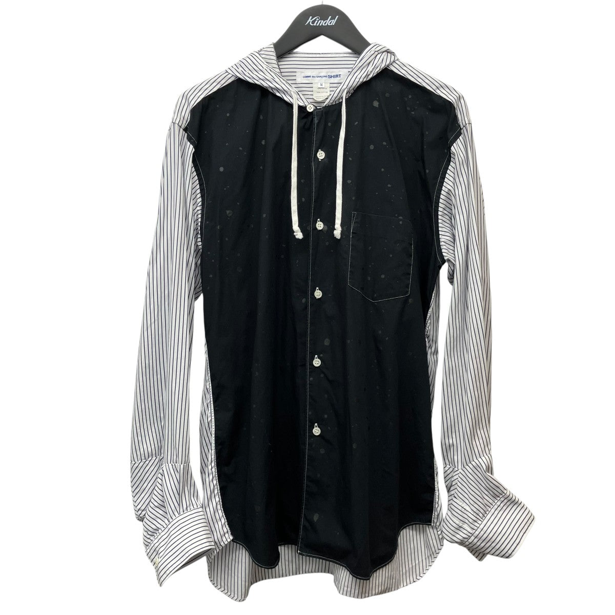 COMME des GARCONS SHIRT ストライプウーブンシャツパーカーFI-B046 古着・中古-1枚目のアイテム画像