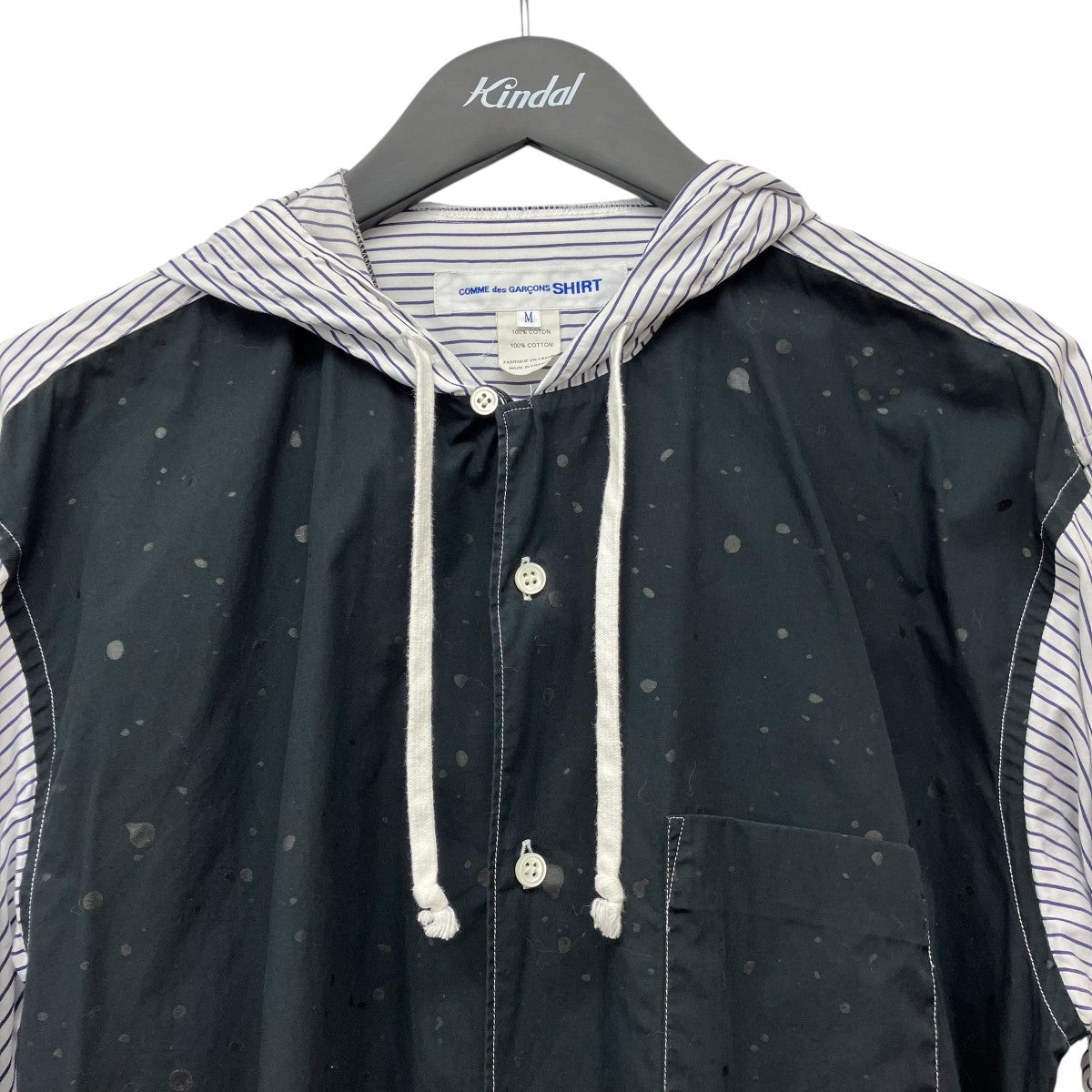 COMME des GARCONS SHIRT ストライプウーブンシャツパーカーFI-B046 古着・中古-3枚目のアイテム画像