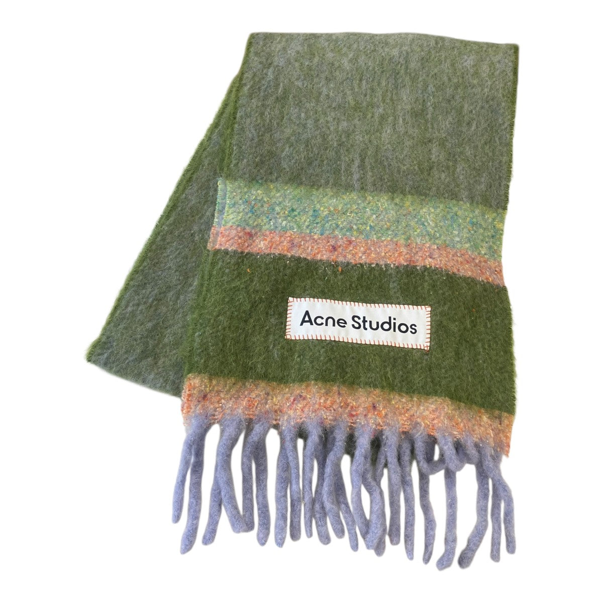ACNE STUDIOS アルパカモヘア混ボーダーマフラーCA0344 古着・中古-1枚目のアイテム画像