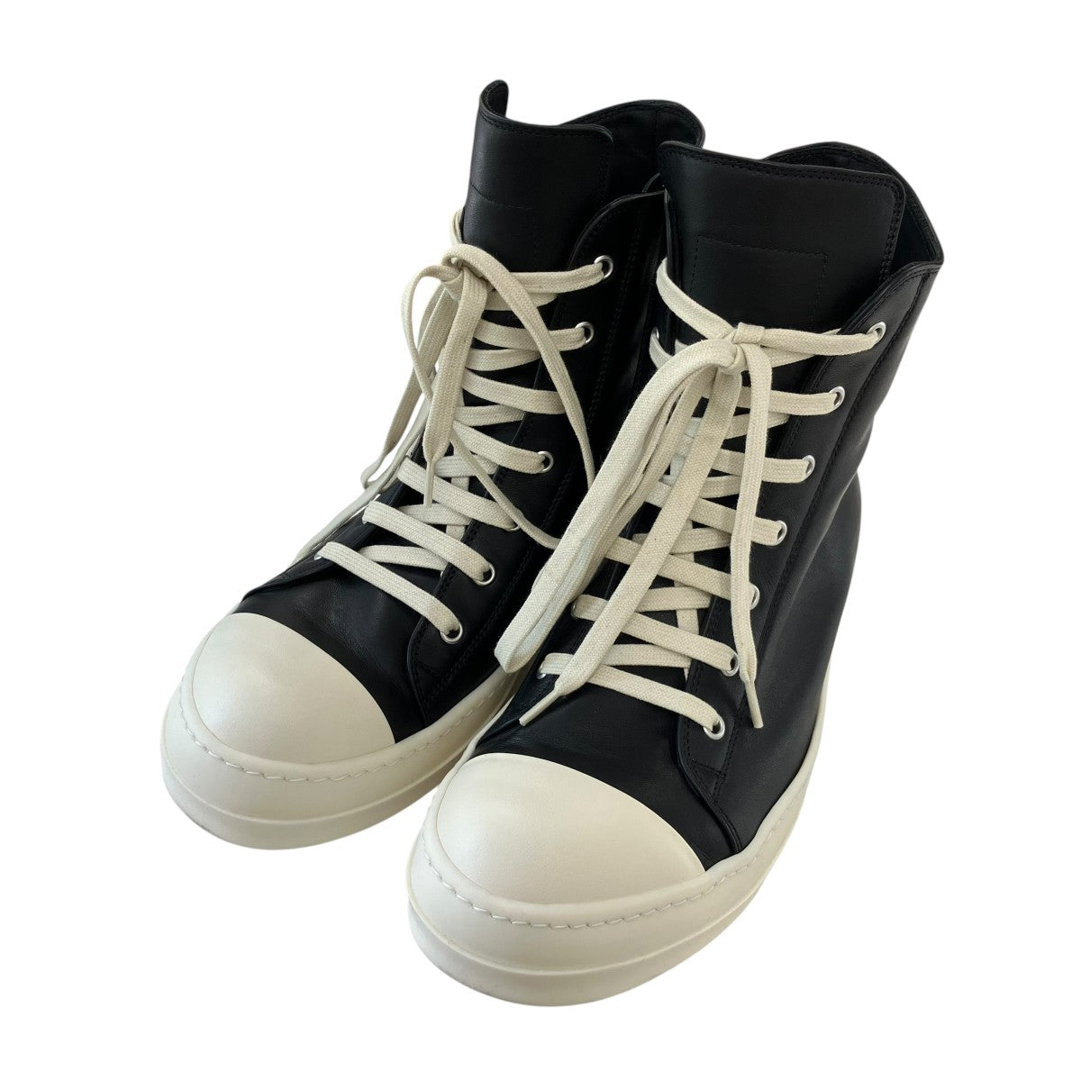 RICK OWENS 26SSSNEAKERSラモーンズレザーハイカットスニーカーRU02E1890 古着・中古-1枚目のアイテム画像