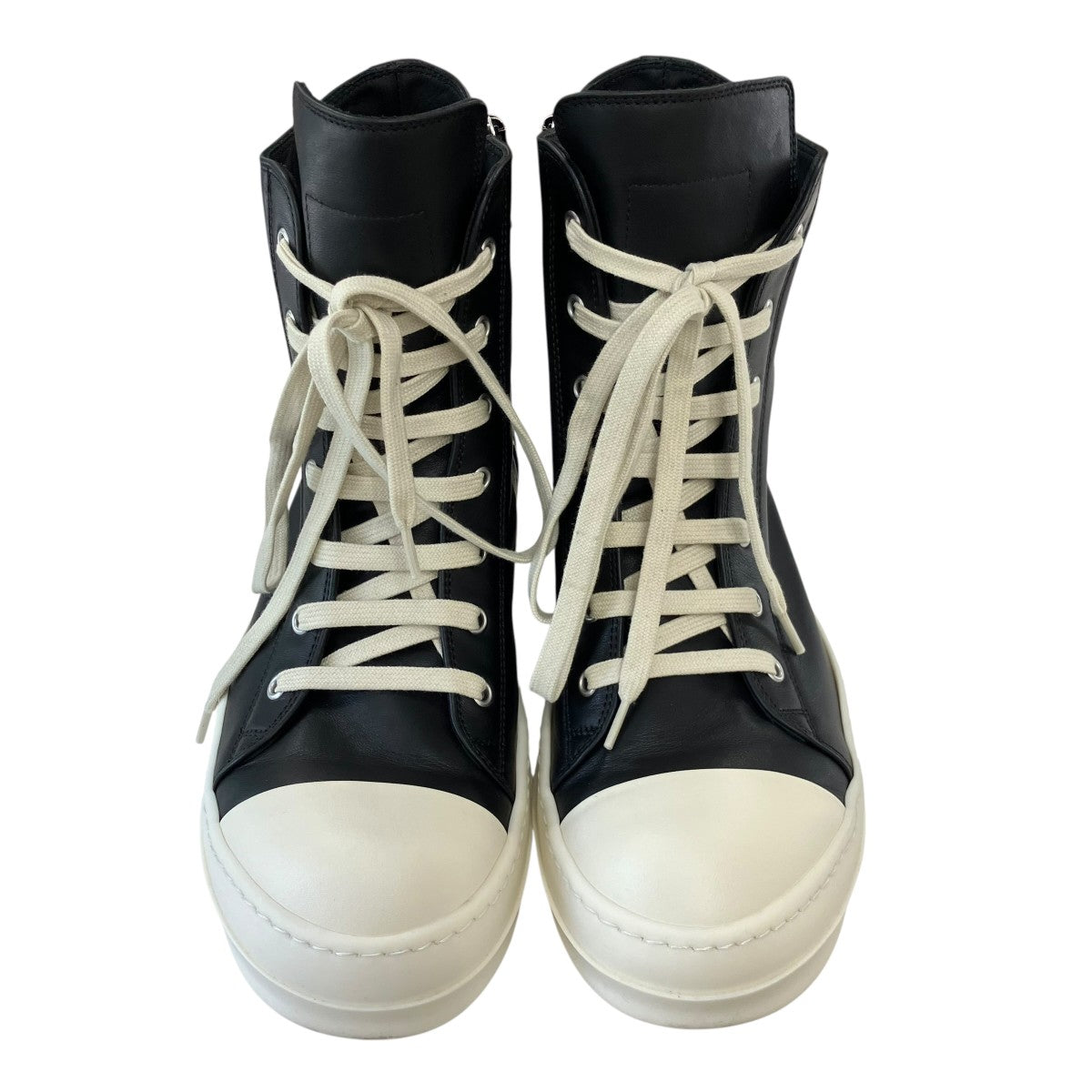 RICK OWENS 26SSSNEAKERSラモーンズレザーハイカットスニーカーRU02E1890 古着・中古-2枚目のアイテム画像