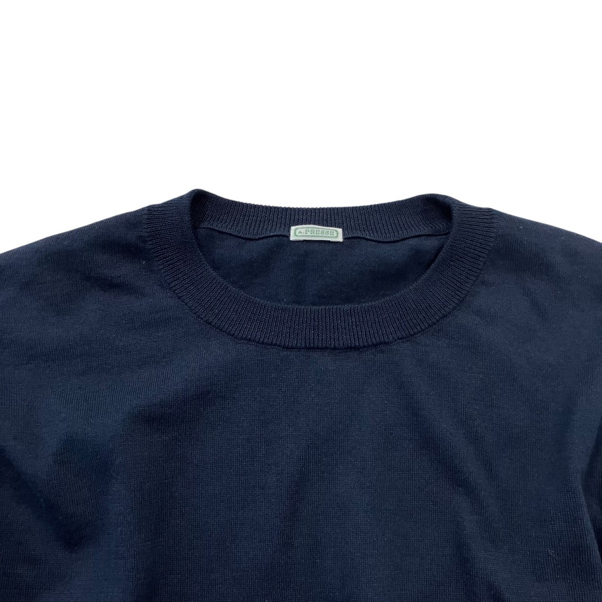 A．PRESSE Wool Cotton High Gauge Crew Neck Sweaterクルーネックニット25AAP-03-03 古着・中古-3枚目のアイテム画像