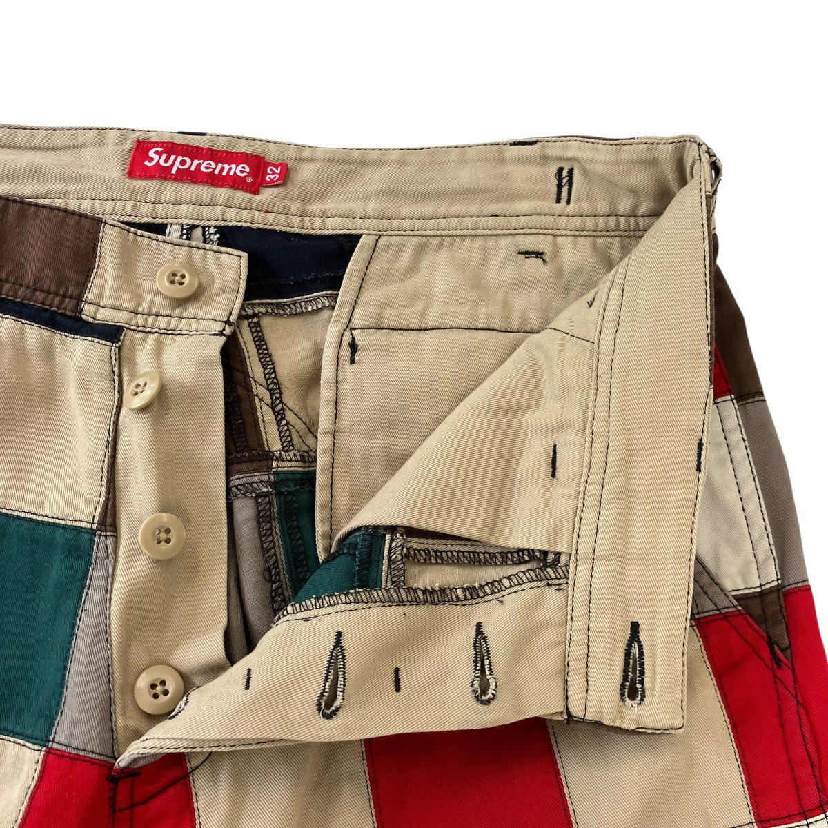 Supreme 19SSPatchwork Cargo Pantチェックパンツ 古着・中古-5枚目のアイテム画像
