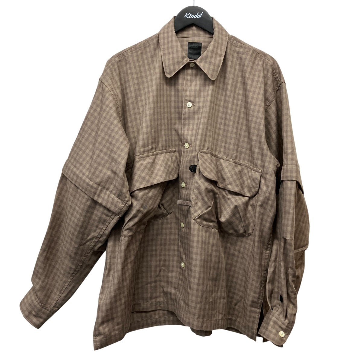 TECH SPORTS OPEN COLLAR SHIRTS L S MINI PLAIDSテックチェックシャツBE-90024