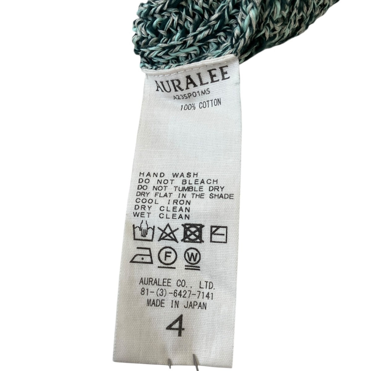 AURALEE(オーラリー) 23SSCOTTON SLUB MIX TOP YARN RIB KNIT P O