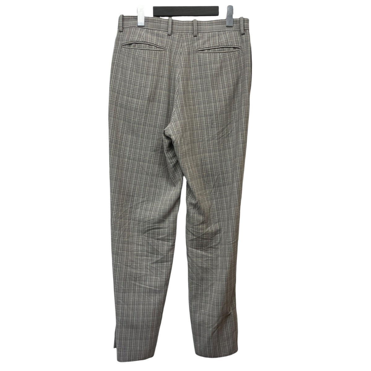20SSHARD TWIST WOOL DOUBLE FACE CHECK SLACKSチェックウールスリットパンツA20SP02WC
