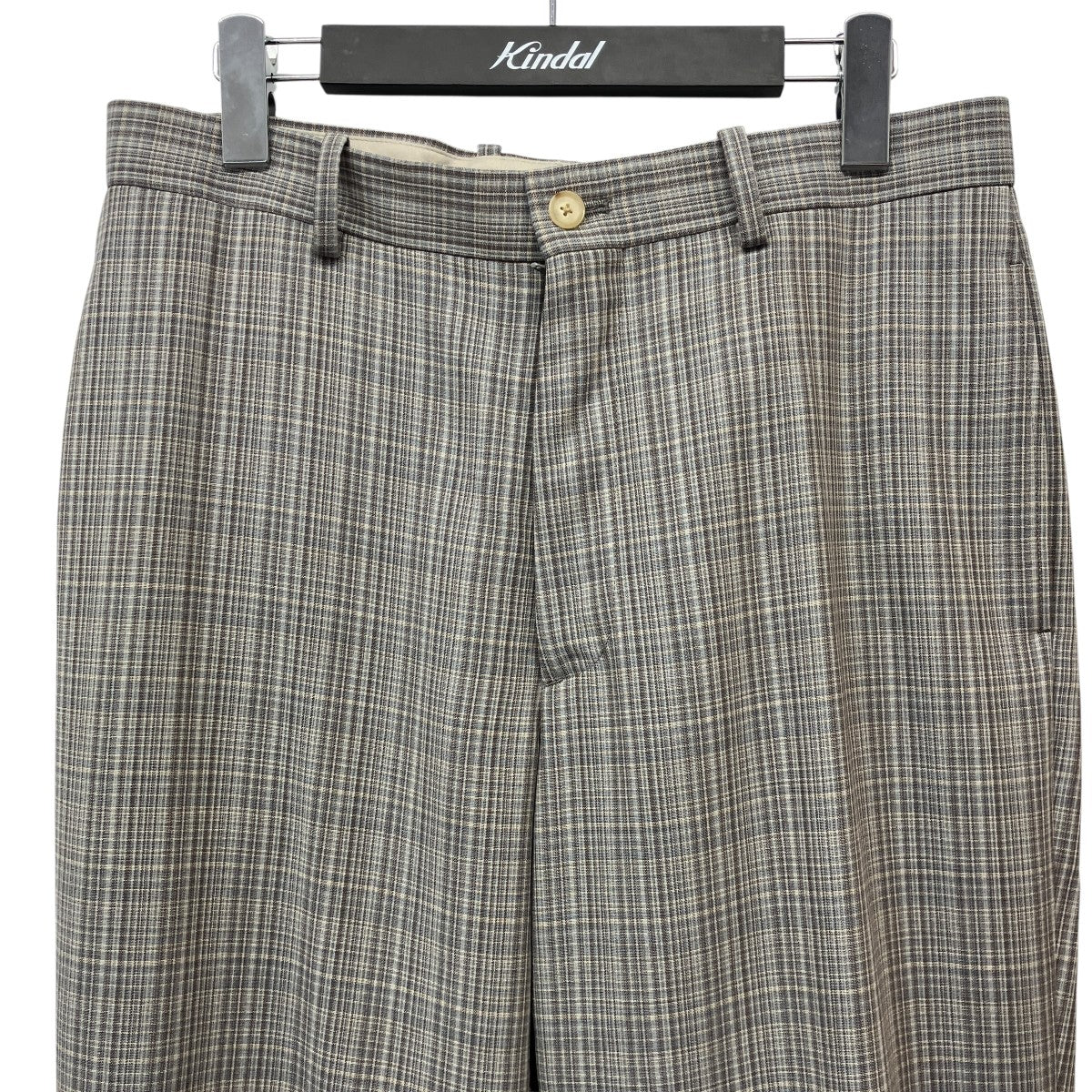 20SSHARD TWIST WOOL DOUBLE FACE CHECK SLACKSチェックウールスリットパンツA20SP02WC