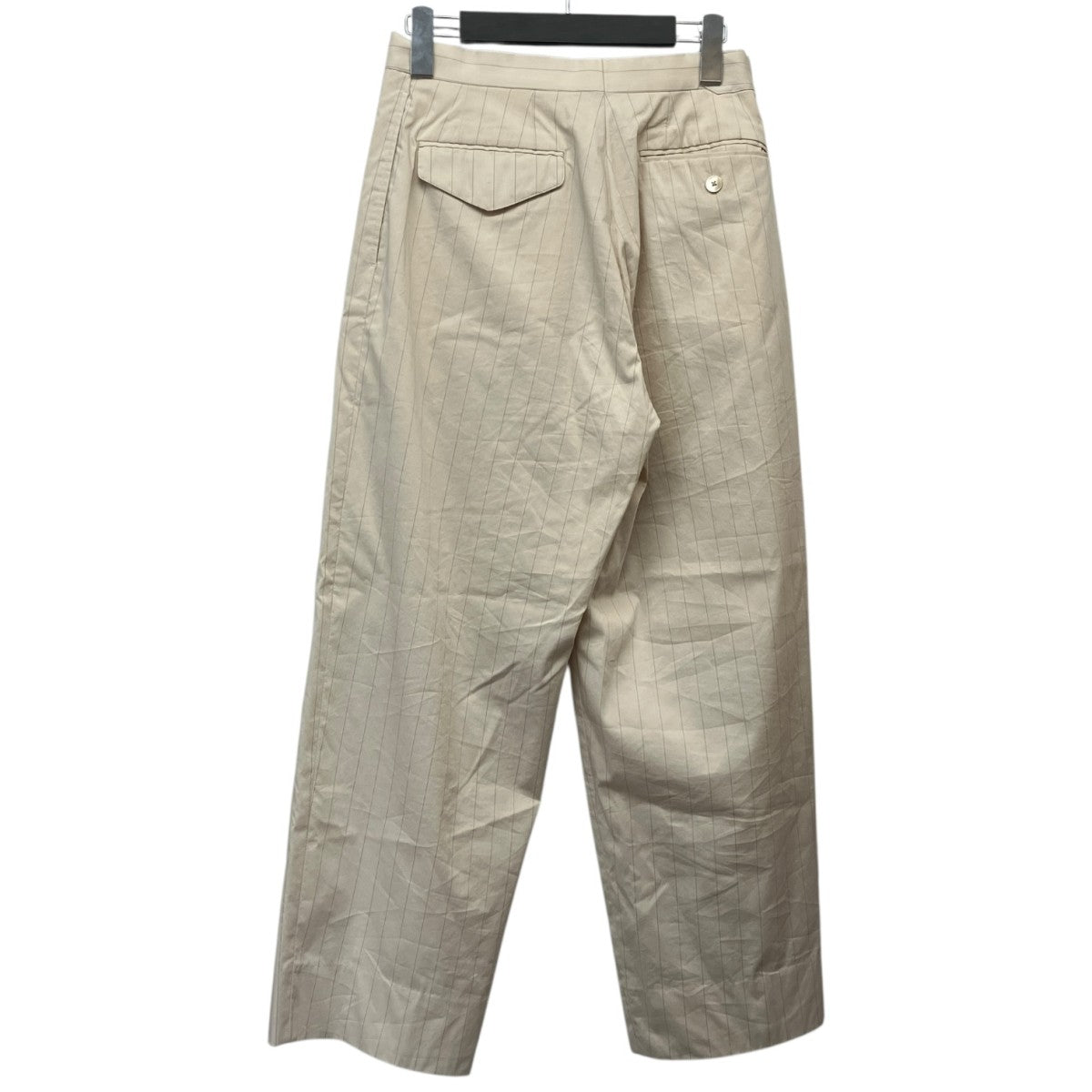 21SS 「FINX NYLON STRETCH WIDE SLACKS」 ストライプベルテッドパンツ A21SP02FN