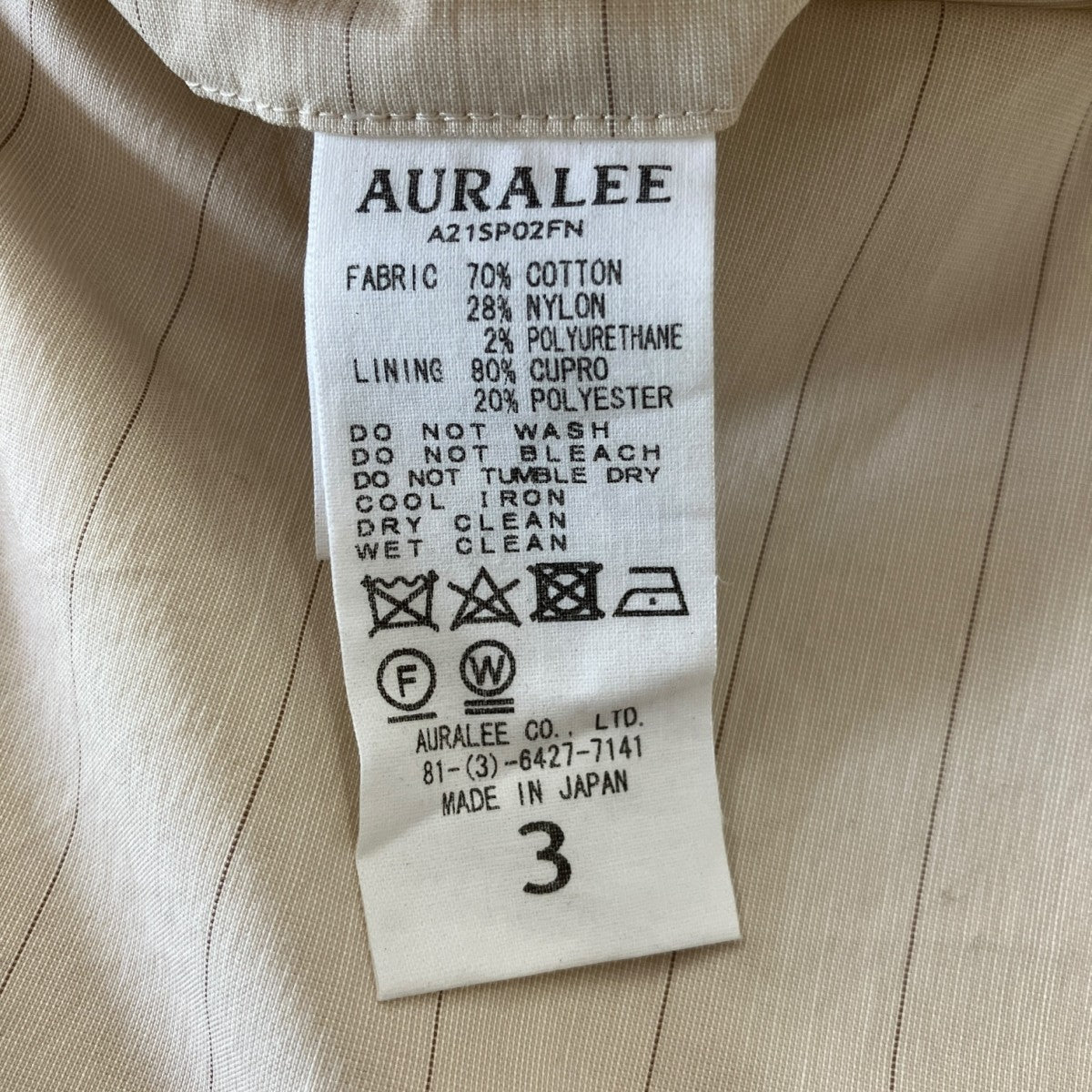 21SS 「FINX NYLON STRETCH WIDE SLACKS」 ストライプベルテッドパンツ A21SP02FN