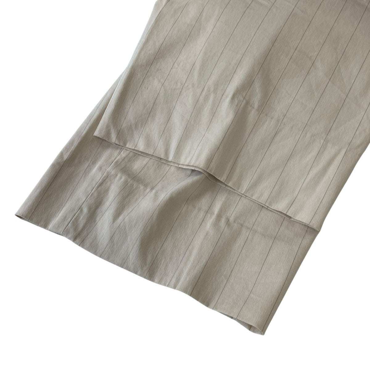 21SS 「FINX NYLON STRETCH WIDE SLACKS」 ストライプベルテッドパンツ A21SP02FN