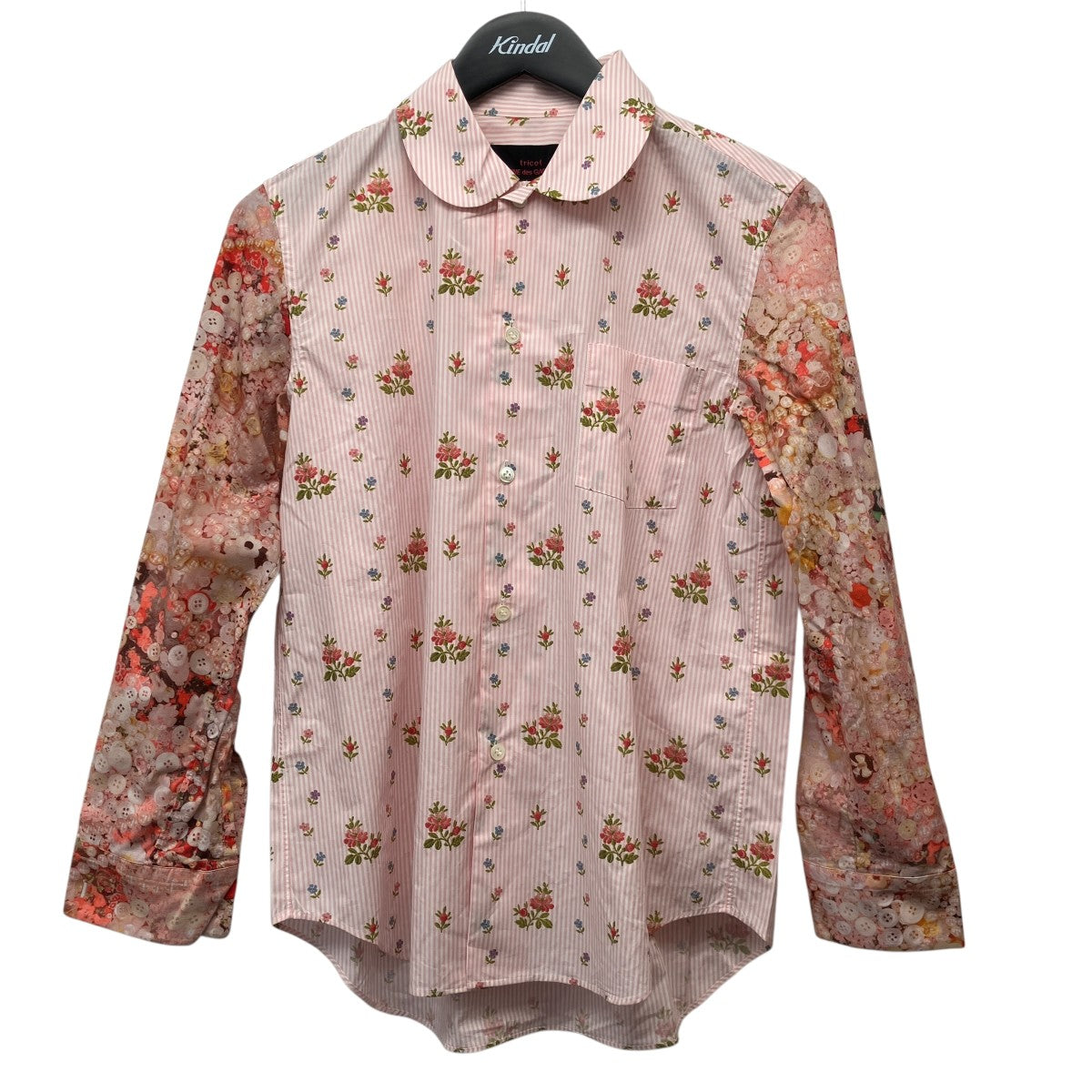 tricot COMME des GARCONS 切替フラワーシャツTB-B204 古着・中古-1枚目のアイテム画像