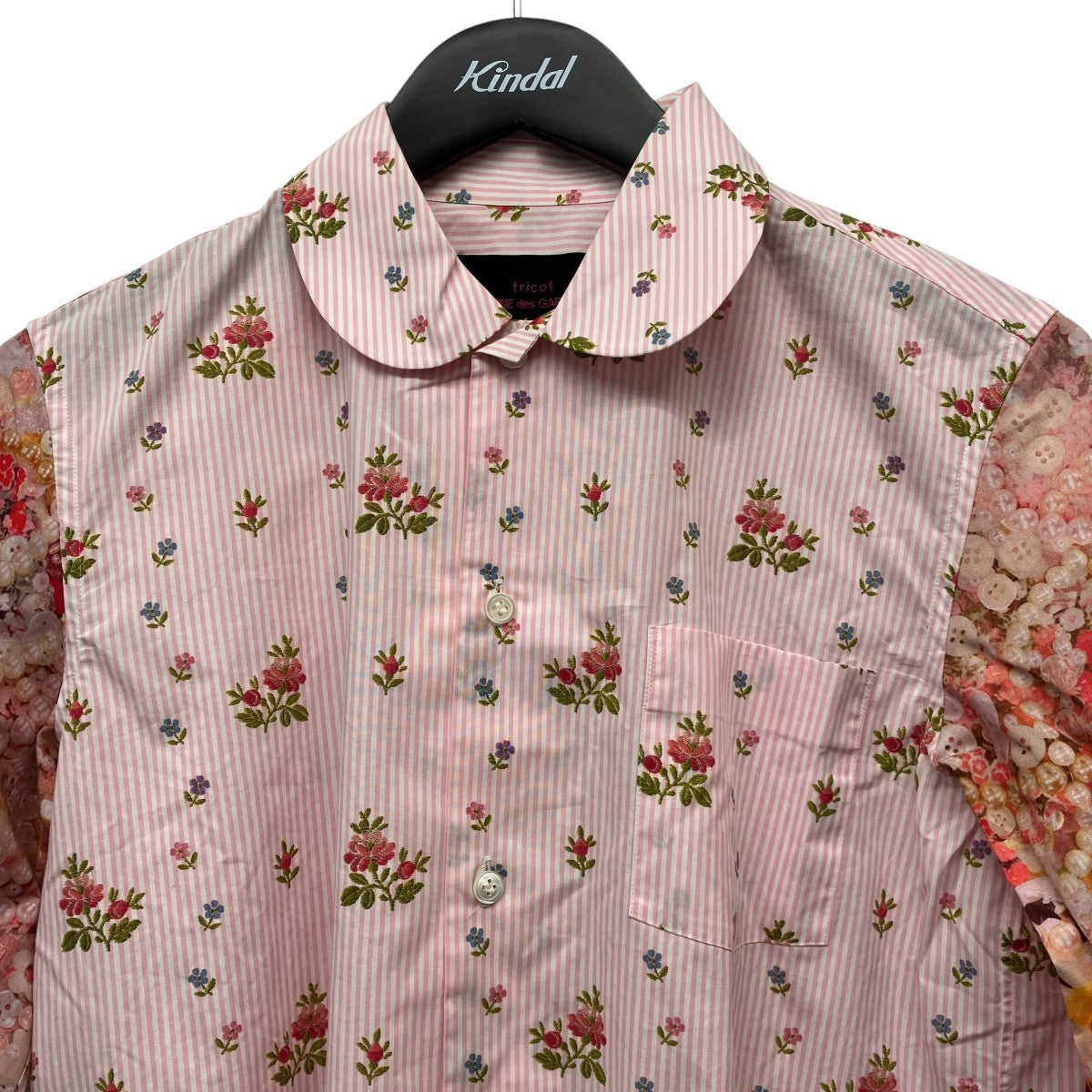 tricot COMME des GARCONS 切替フラワーシャツTB-B204 古着・中古-3枚目のアイテム画像