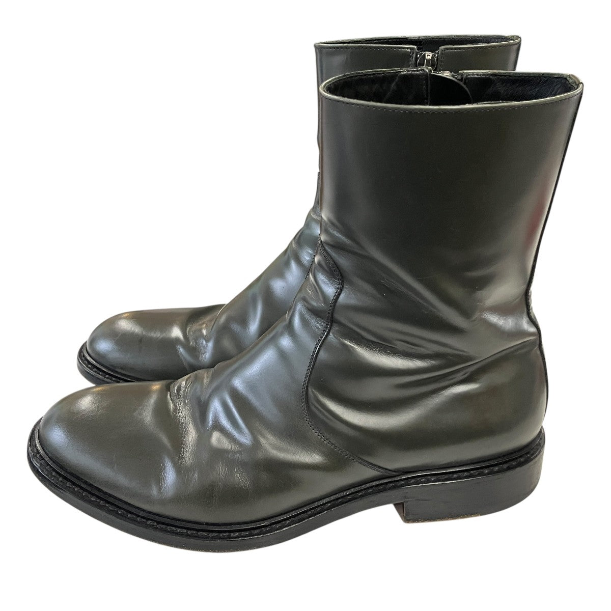 ジルサンダー ブーツ size40 JIL SANDER(ジルサンダー) サイドZIPブーツ カーキグレー サイズ 40