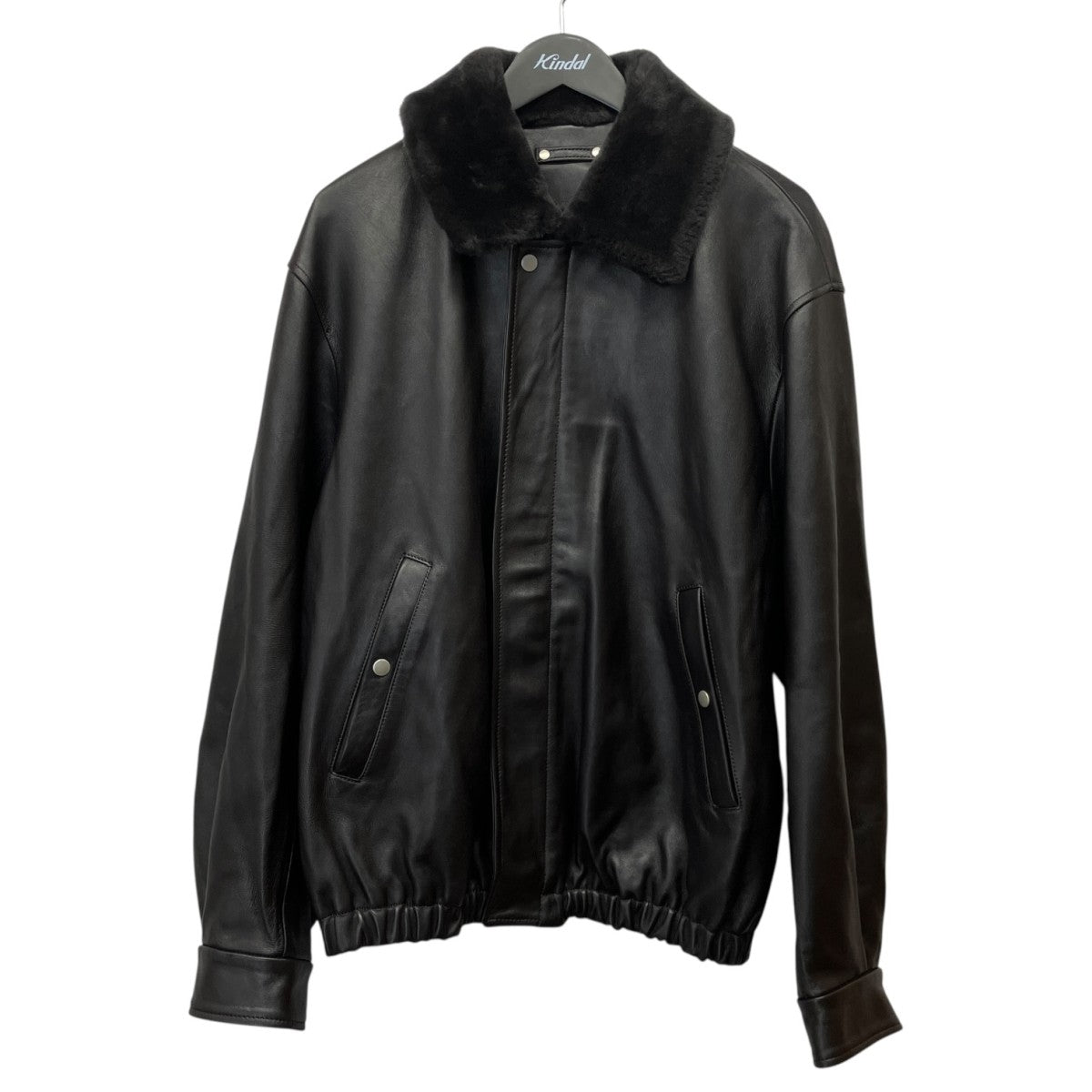 25AWMOUTON COLLAR SHEEP LEATHER ZIP JACKETラムレザージップアップジャケットST.1216