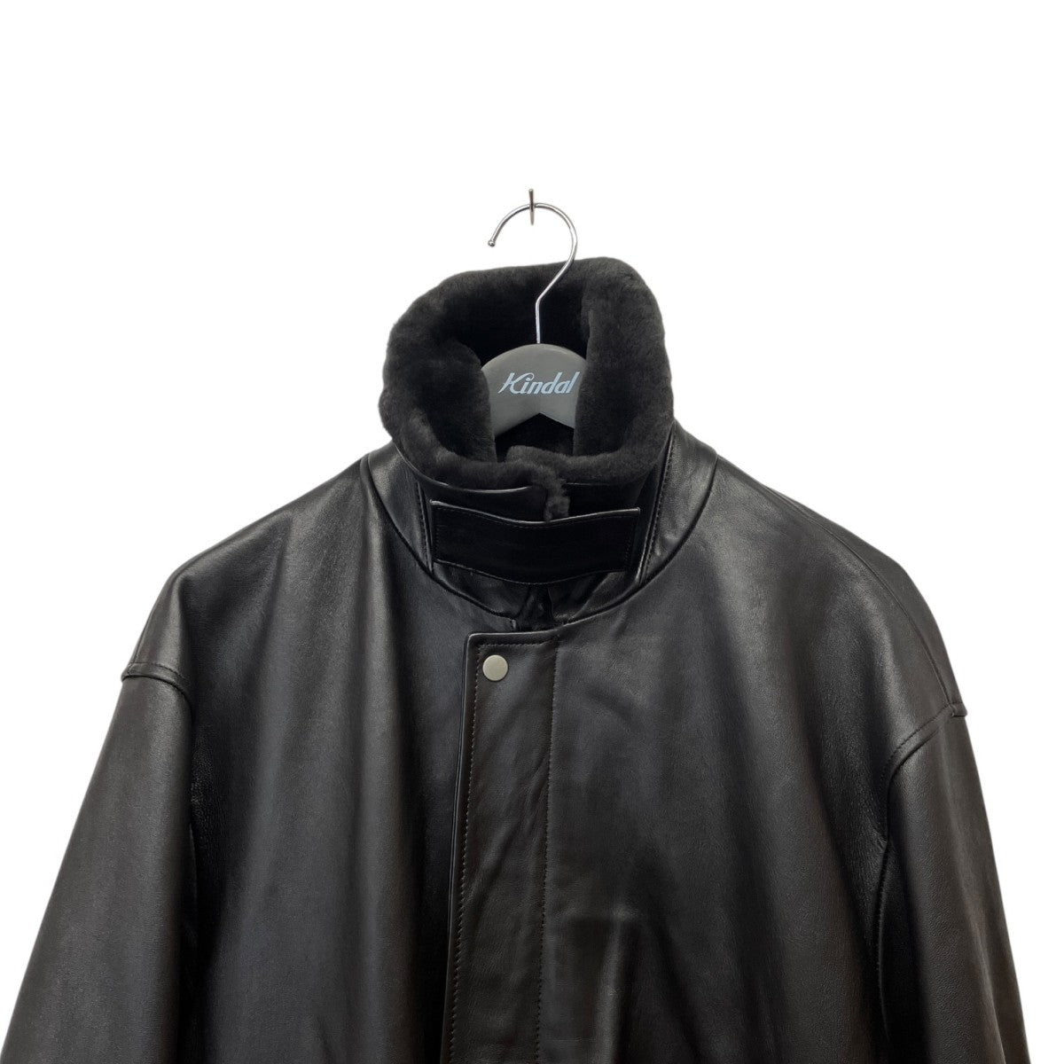 25AWMOUTON COLLAR SHEEP LEATHER ZIP JACKETラムレザージップアップジャケットST.1216