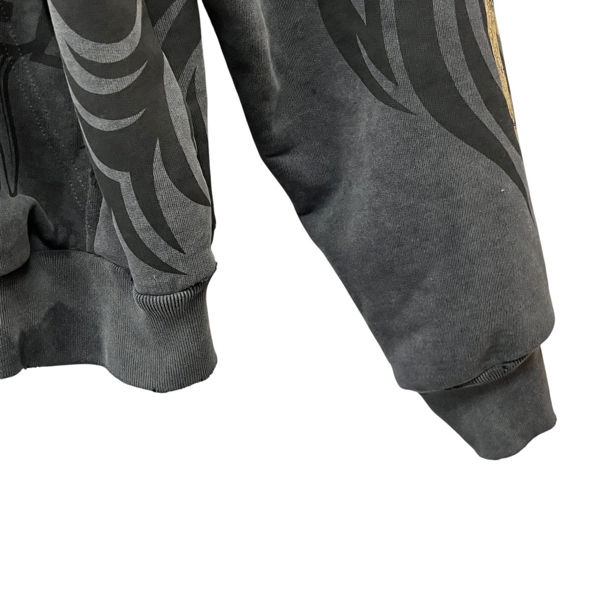 25SSTACKY GOLD REGULAR ZIP-UP HOODIEダメージ加工 ラインストーンダブルジップパーカー803264 TRVR6