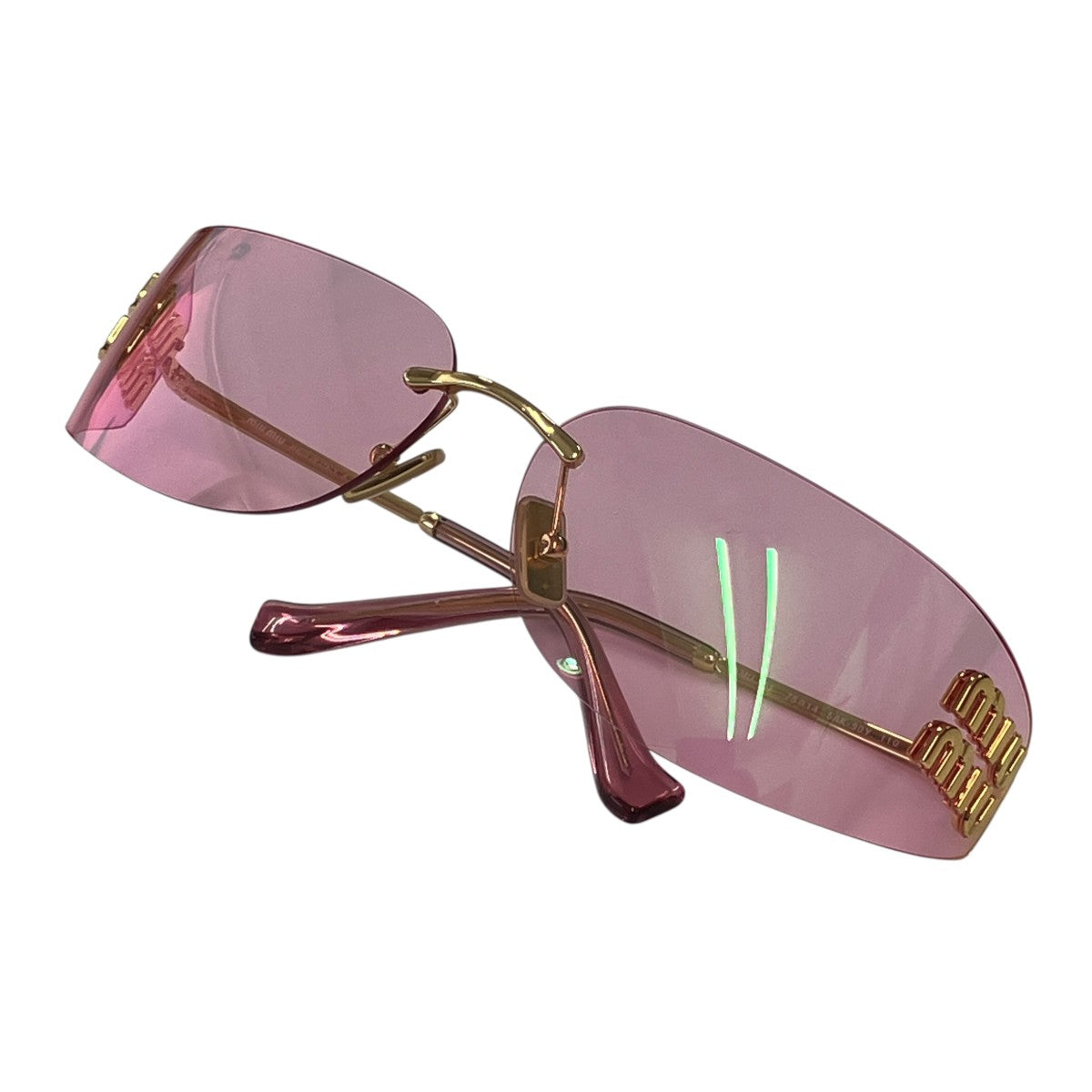 MIU MIU 夜明けのサングラスロゴメタルサングラスSMUA51 E5AK