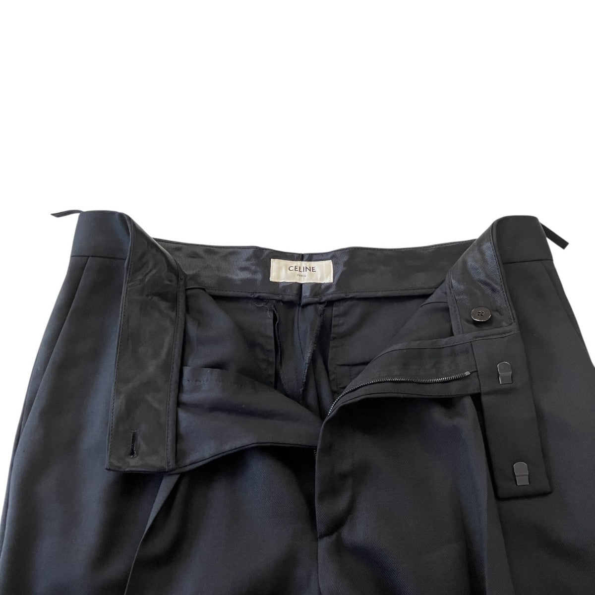 CELINE 19SSNEW WAVEウールギャバジンツープリーツニューウェーブパンツ2P093673D 古着・中古-4枚目のアイテム画像