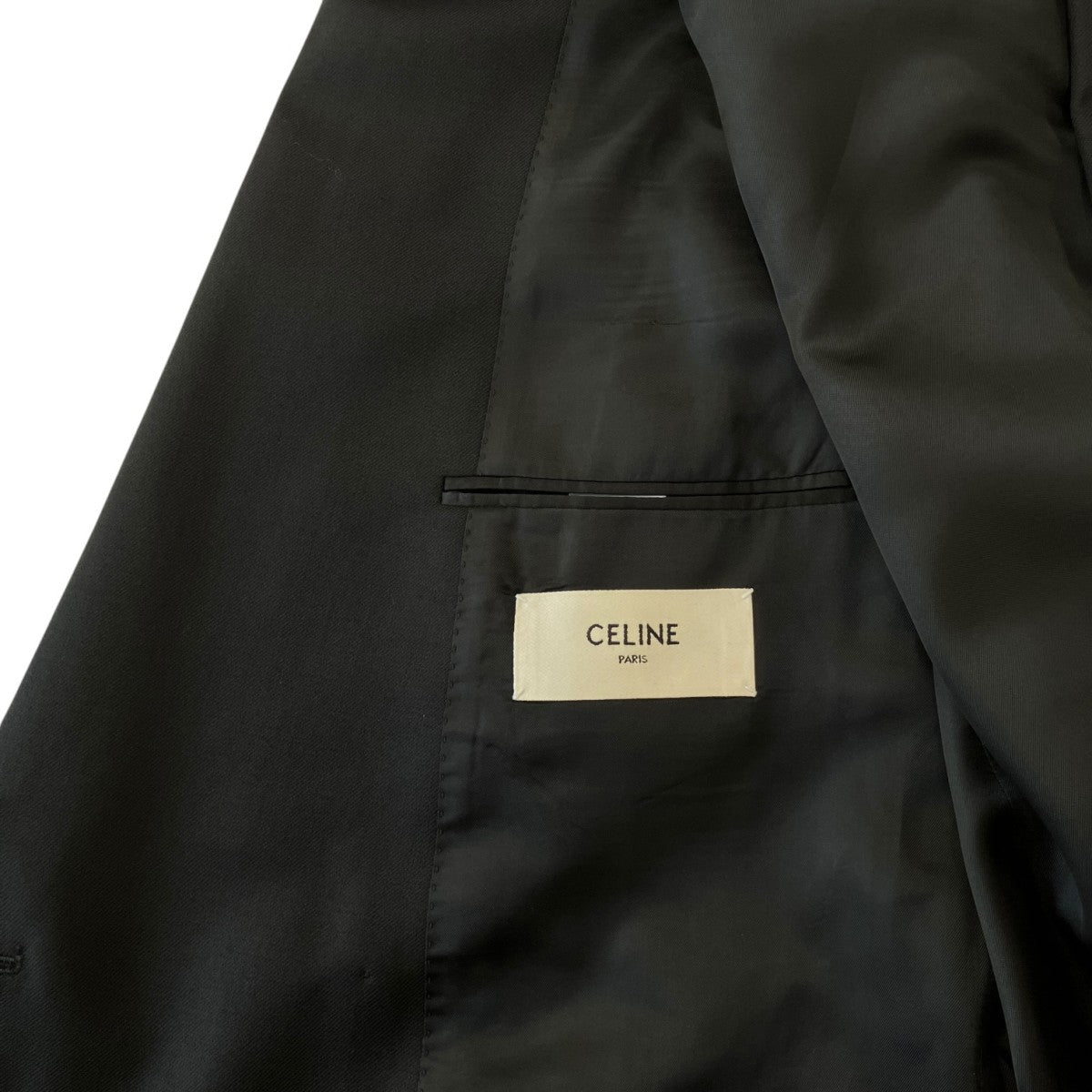 CELINE 19SSDOUBLE BREASTED RECTANGLE JACKET IN WOOL GABARDINEダブルブレスドジャケット2V295673D 古着・中古-4枚目のアイテム画像