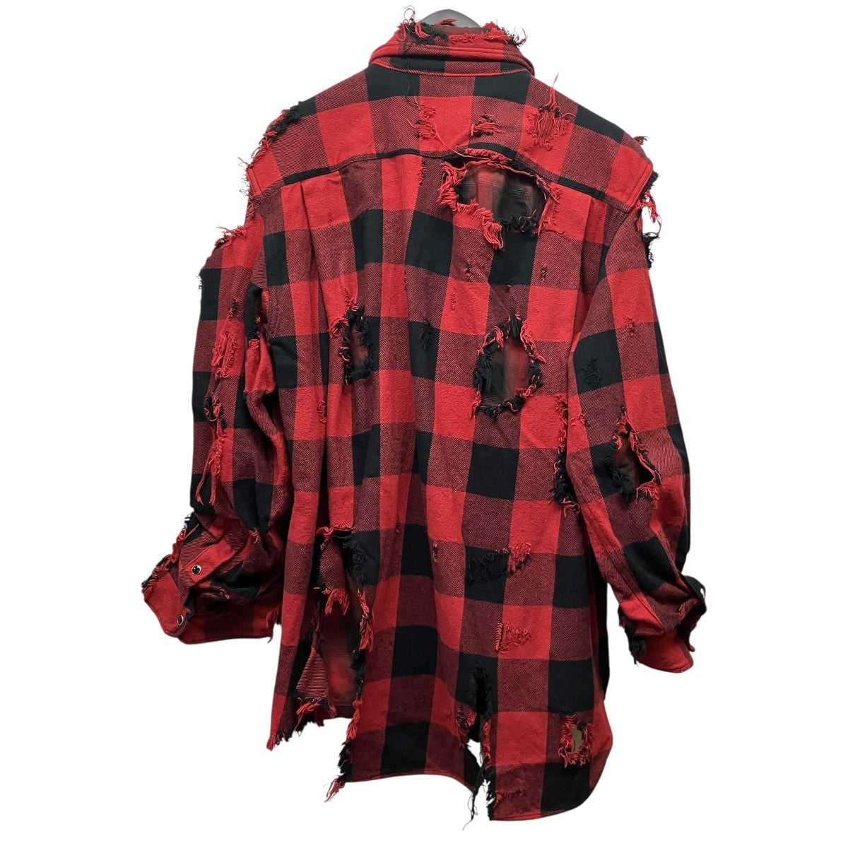 Maison MIHARA YASUHIRO 21AWBroken Layered Check Shirtダメージ加工チェックシャツジャケットA07SH072 古着・中古-2枚目のアイテム画像