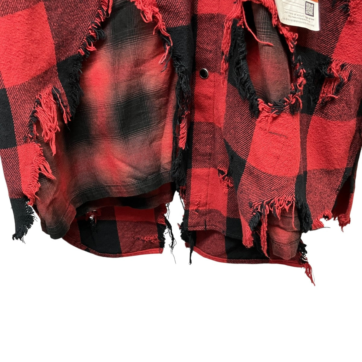 Maison MIHARA YASUHIRO 21AWBroken Layered Check Shirtダメージ加工チェックシャツジャケットA07SH072 古着・中古-4枚目のアイテム画像