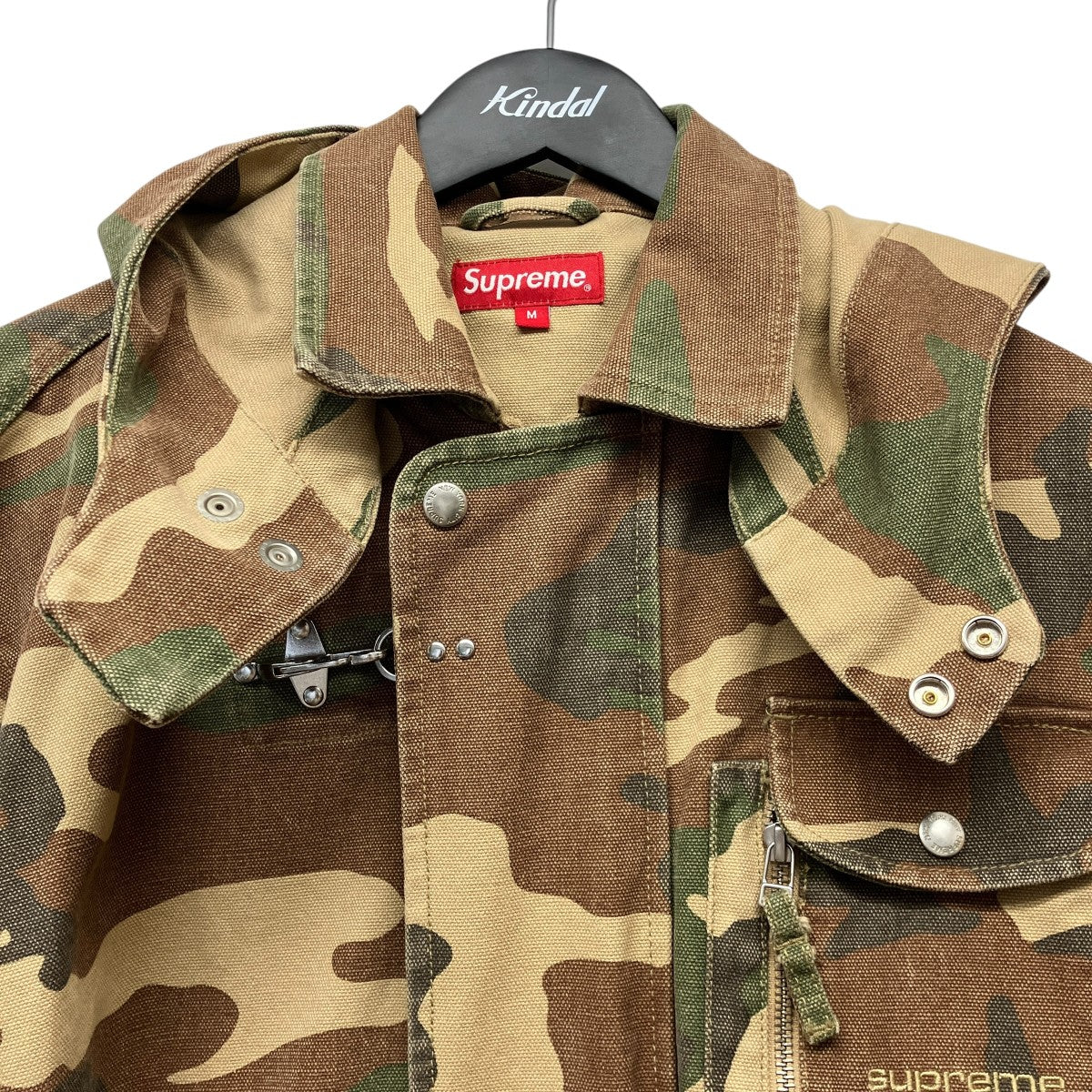 23SSCanvas Clip Jacketカモ柄フーデットキャンバスジャケット