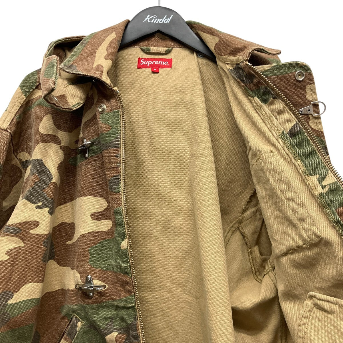23SSCanvas Clip Jacketカモ柄フーデットキャンバスジャケット