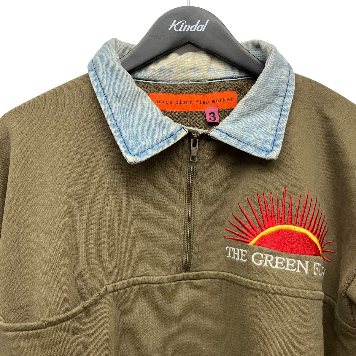 Green Flash Denim Half Zip Fleeceデニム切替ハーフジップスウェット