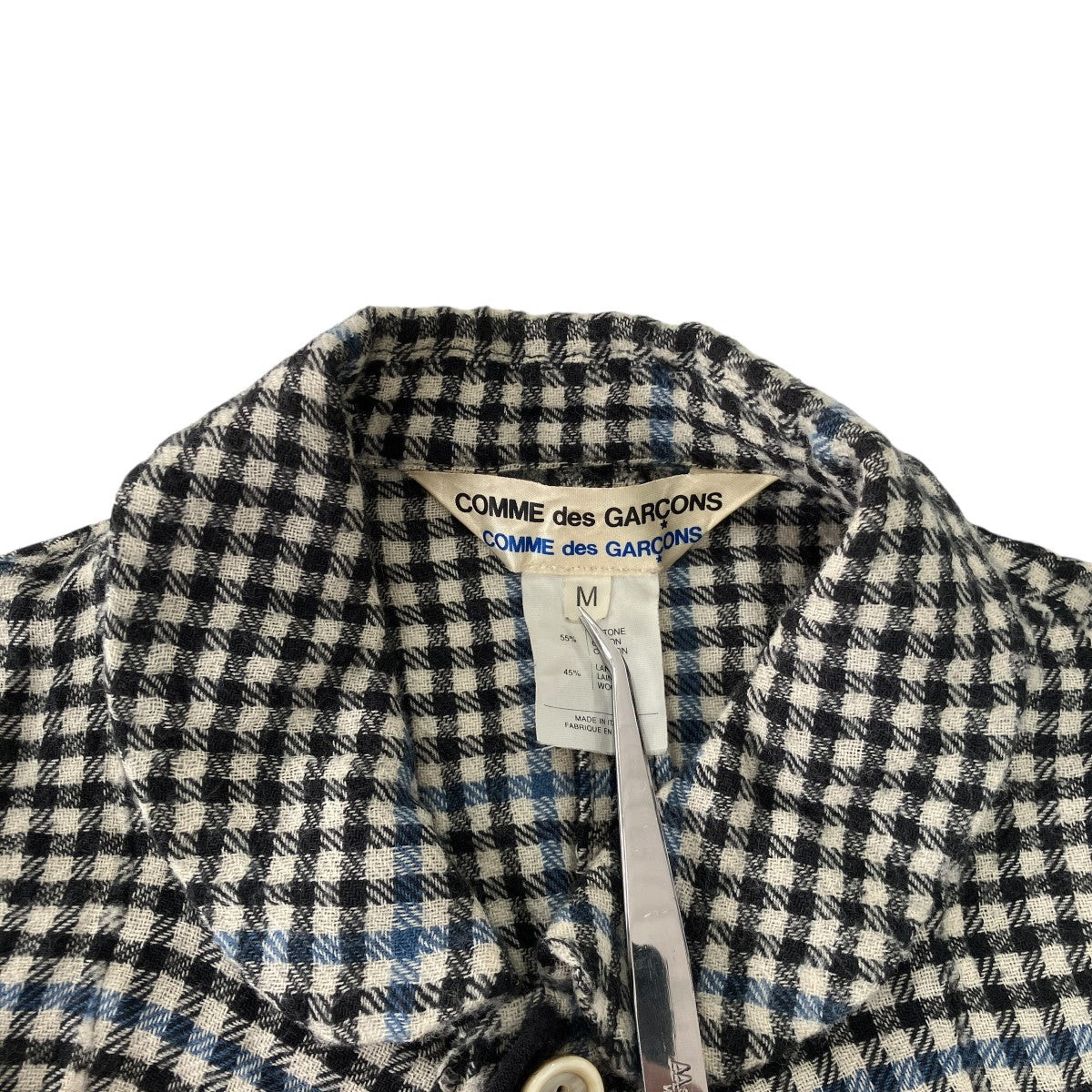 COMME des GARCONS COMME des GARCONS チェックウールコットンジャケットS2J006 古着・中古-3枚目のアイテム画像