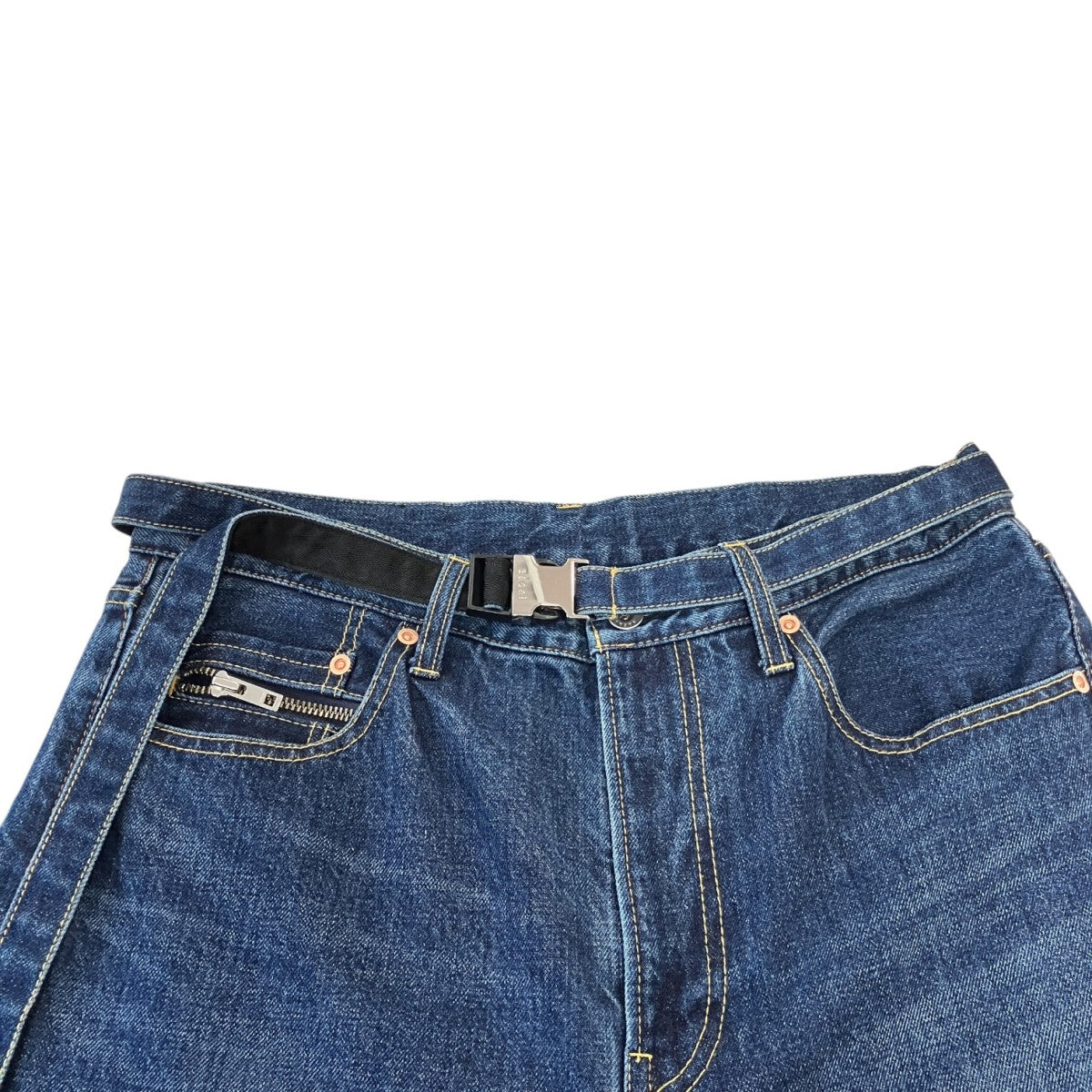 Wide Denim PantsベルテッドデニムパンツSCM-208