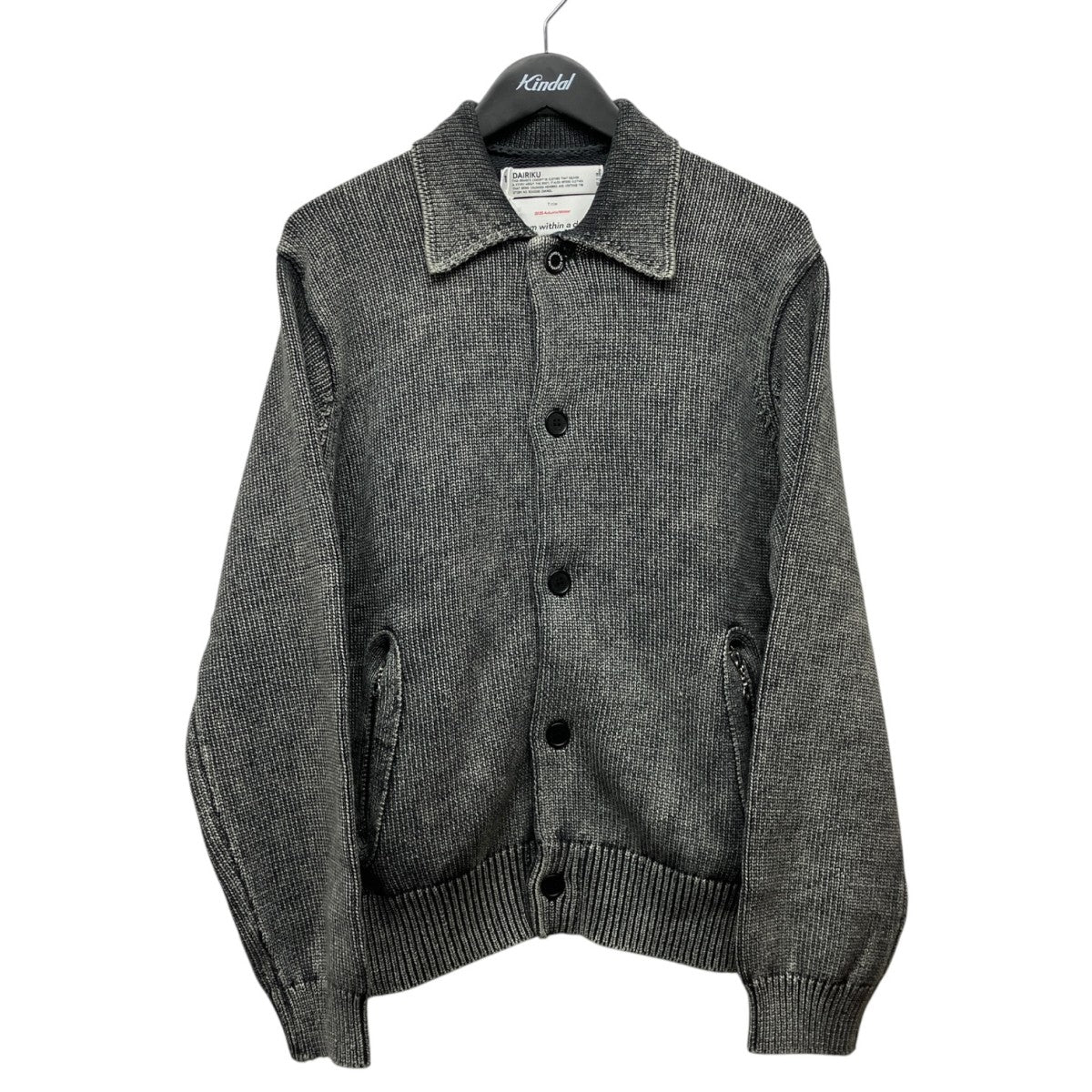 25AWVintage Dyed Knit Jacketレザーパッチニットジャケット25AW K5
