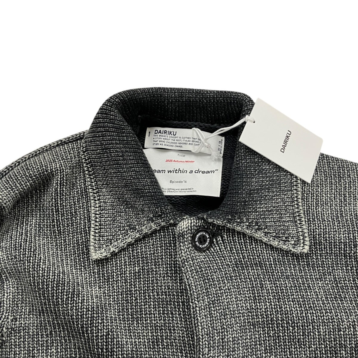 25AWVintage Dyed Knit Jacketレザーパッチニットジャケット25AW K5