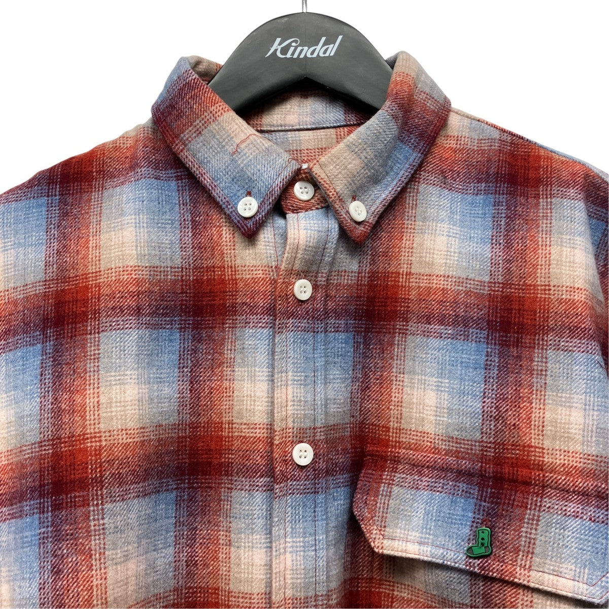 HEAVY WOOL FLANNEL SHIRTボタンダウンチェックシャツWMS-25AW4-010