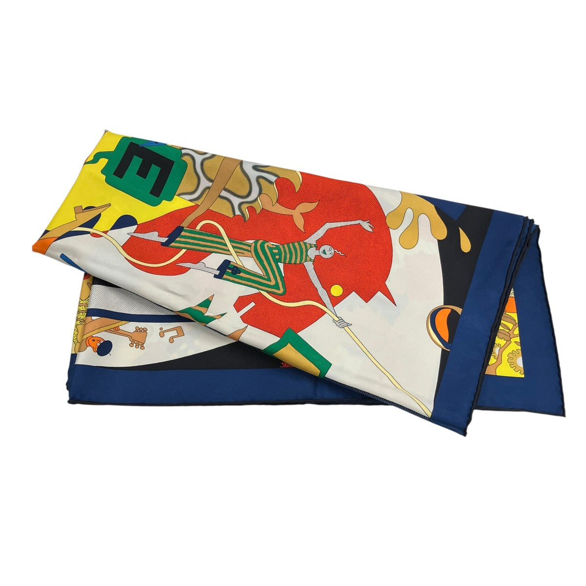HERMES Baptiste Virot CA DECOIFFEザデコワフカレ90シルクスカーフ 古着・中古-1枚目のアイテム画像