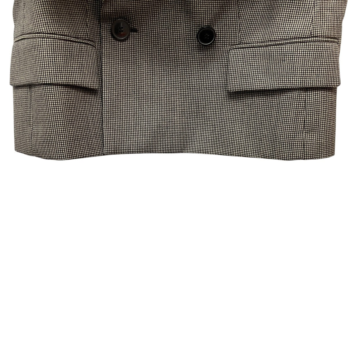 DRIES VAN NOTEN クロップドチェックテーラードジャケット 古着・中古-4枚目のアイテム画像