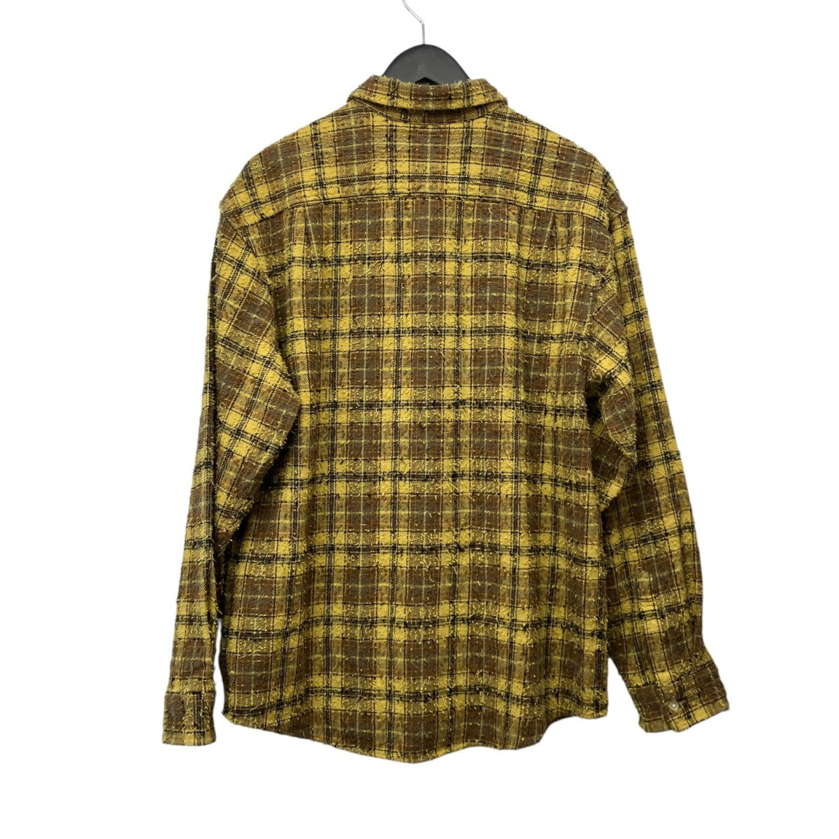 26AWFrayed Textured Plaid Shirtポケットチェックシャツ
