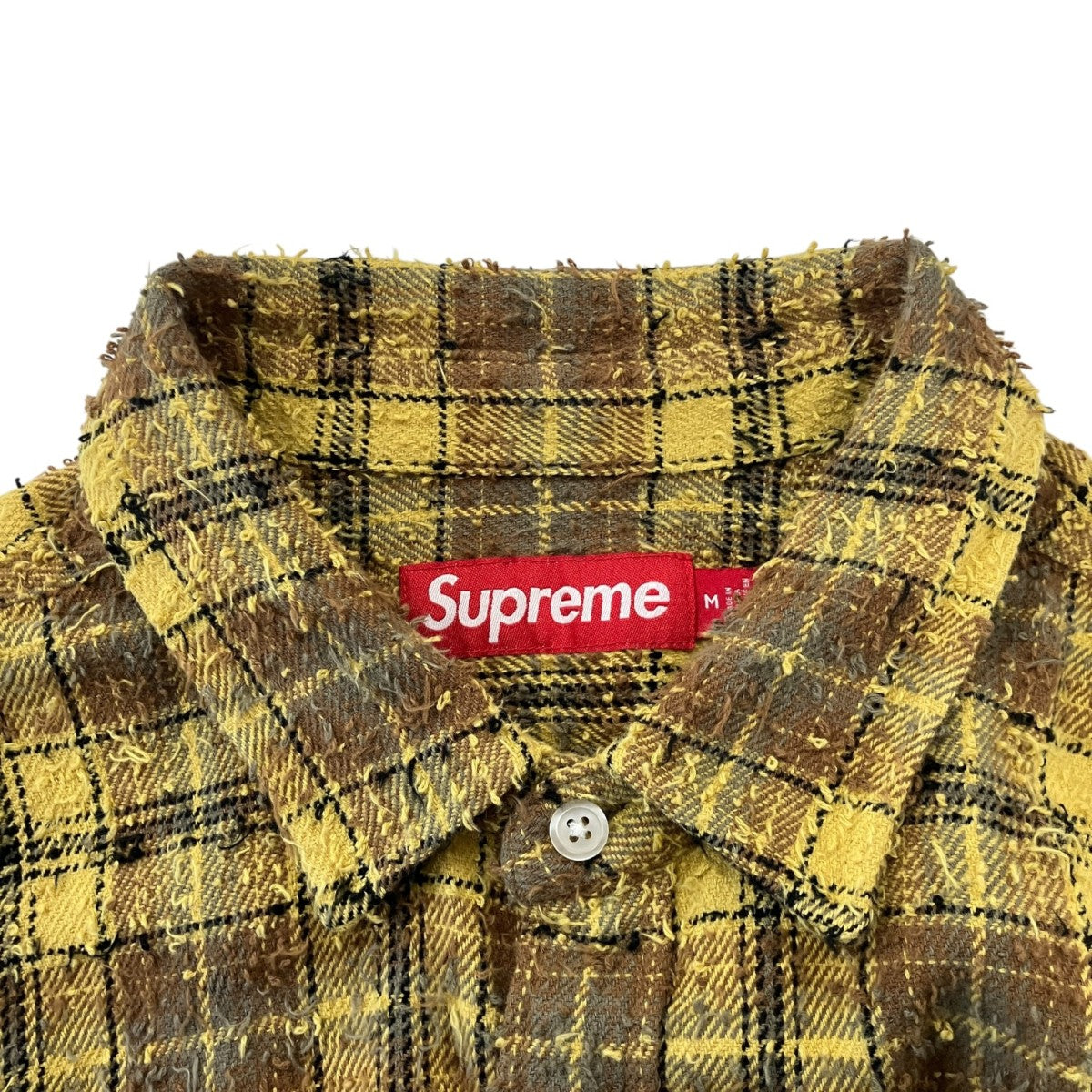 26AWFrayed Textured Plaid Shirtポケットチェックシャツ