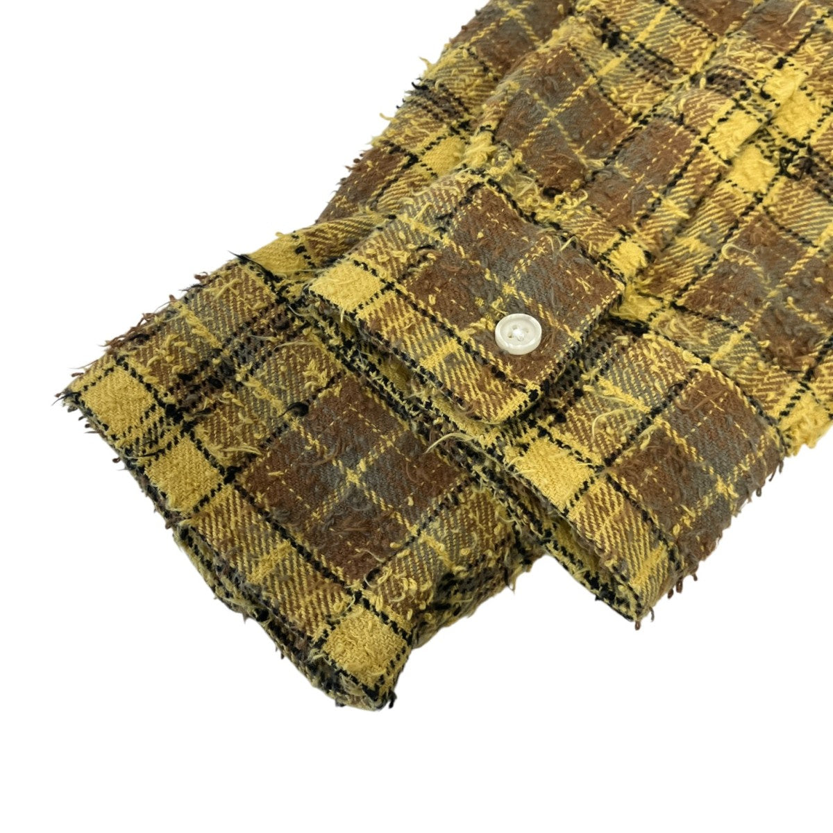 26AWFrayed Textured Plaid Shirtポケットチェックシャツ