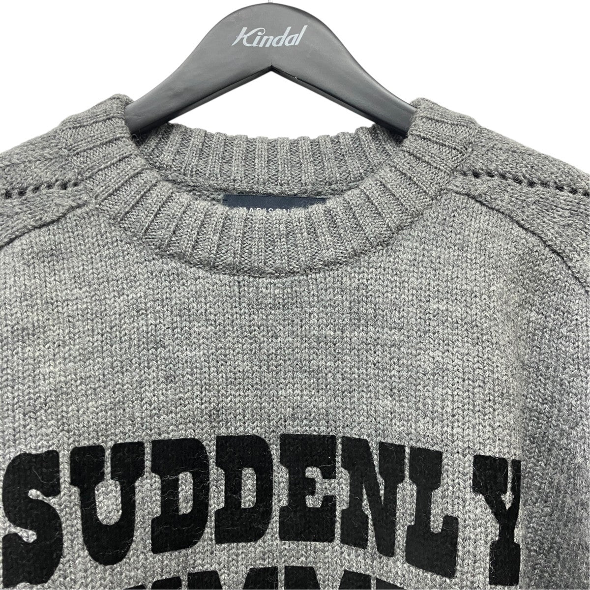 PRINTED SWEATER BRITHISH WOOLウールニットセーターMB214-8028
