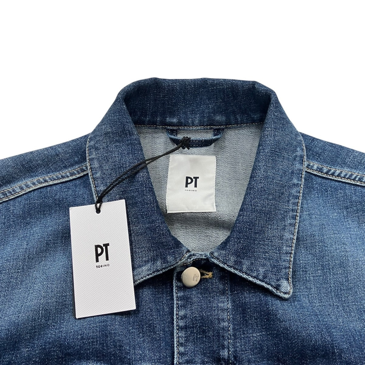 PT TORINO DENIMコットン デニム ウォッシュドトラッカージャケット