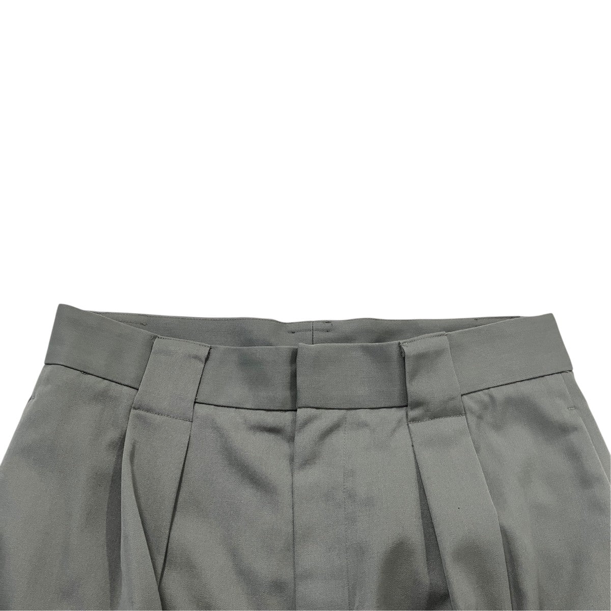 HEAVY WOOL GABARDINE BOX TUCK TROUSERSウールタックパンツ450-06002
