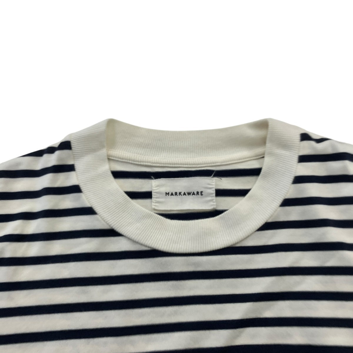MARKAWARE BOX Tee SS ORGANIC COTTON BORDERボーダーニットTシャツA22B-01CS01B 古着・中古-3枚目のアイテム画像