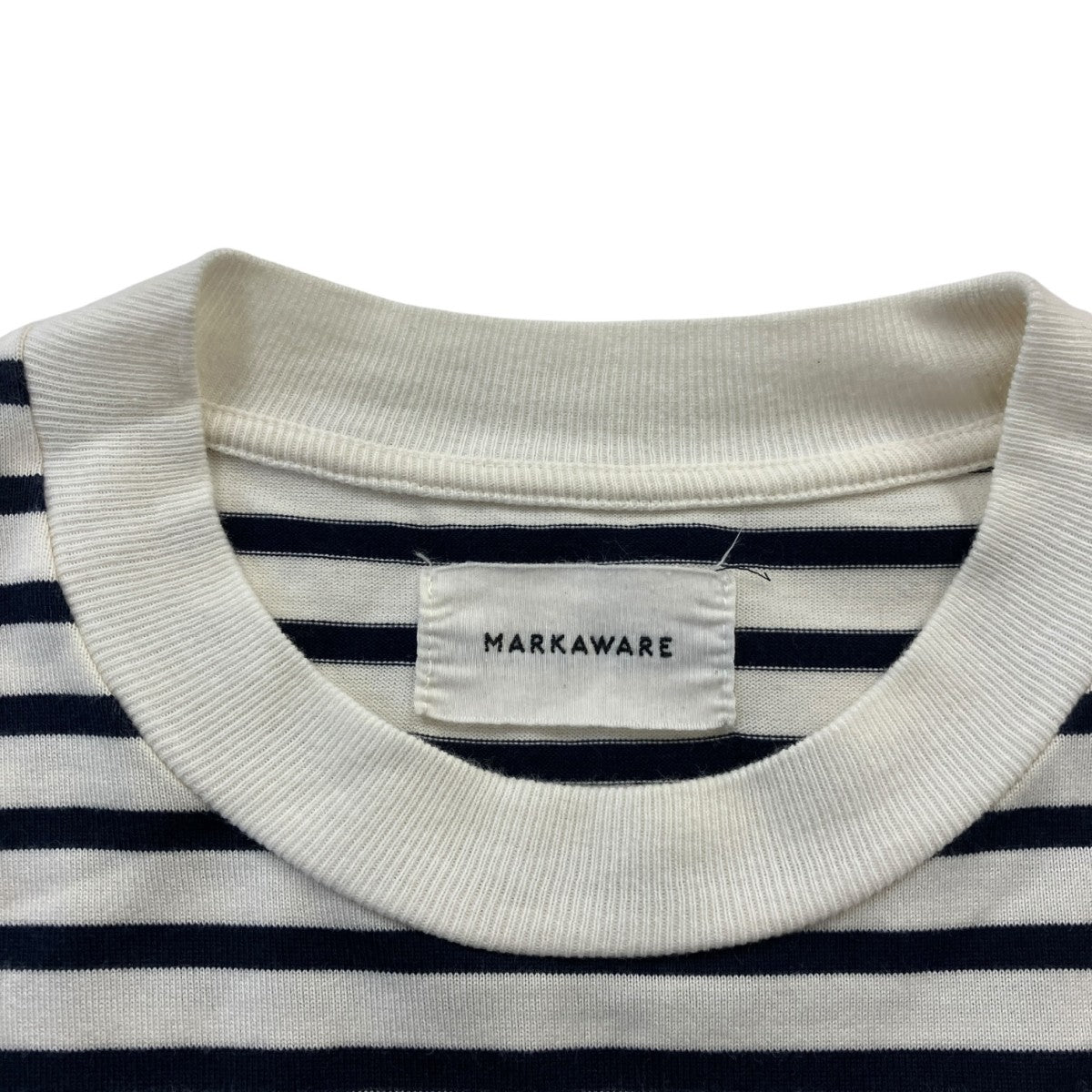 MARKAWARE BOX Tee SS ORGANIC COTTON BORDERボーダーニットTシャツA22B-01CS01B 古着・中古-4枚目のアイテム画像