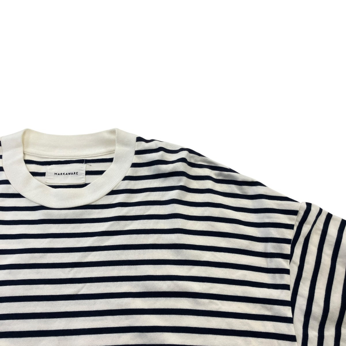 MARKAWARE BOX Tee SS ORGANIC COTTON BORDERボーダーニットTシャツA22B-01CS01B 古着・中古-7枚目のアイテム画像