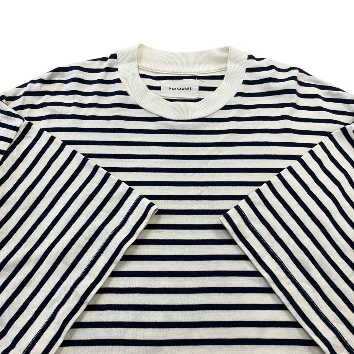 MARKAWARE BOX Tee SS ORGANIC COTTON BORDERボーダーニットTシャツA22B-01CS01B 古着・中古-8枚目のアイテム画像