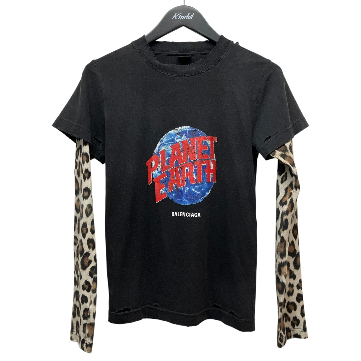 24SSPlanet Earth Double-Sleeve T-ShirtプリントレイヤードTシャツ809262 TRVC8